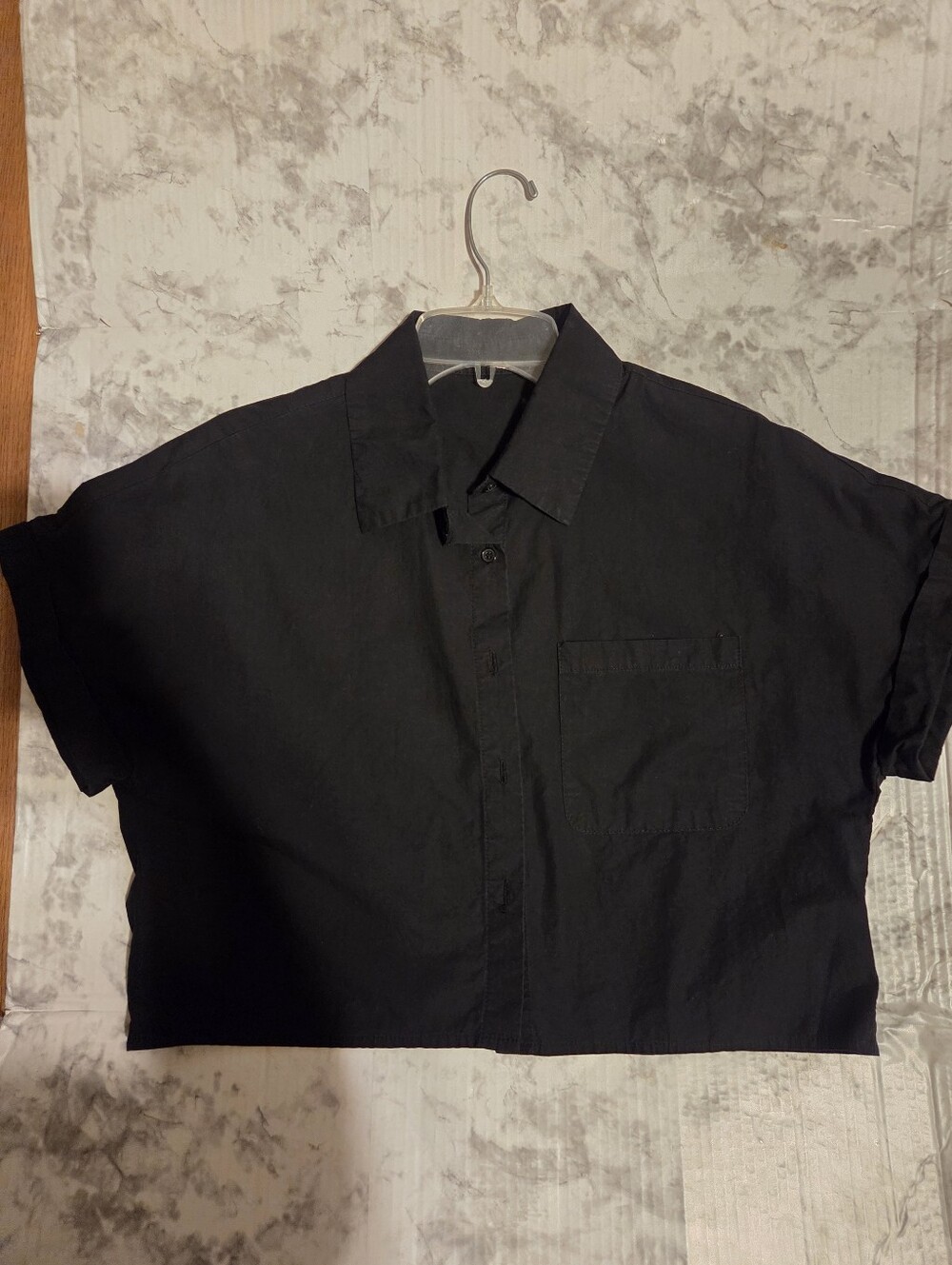 Black button down Crop Top cotton